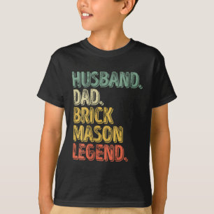 Echtgenoot Pa Brick Mason Legend Funny Vaderdag T-shirt