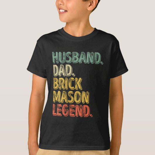 Echtgenoot Pa Brick Mason Legend Funny Vaderdag T-shirt (Voorkant)