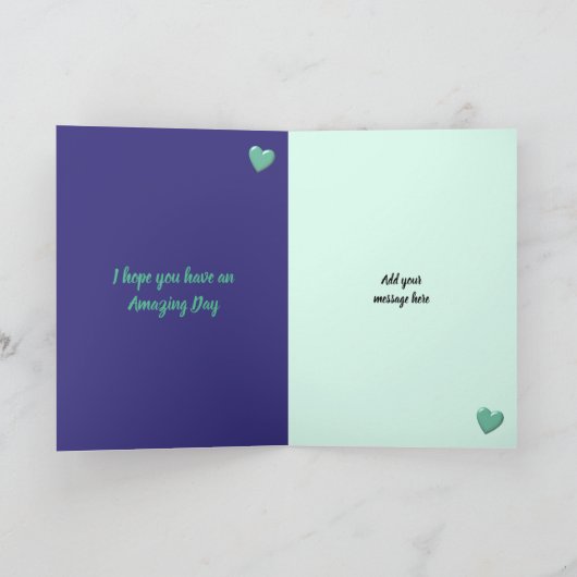 Echtgenoot paarse munt groen Verjaardagsfoto groet Kaart (Binnen)