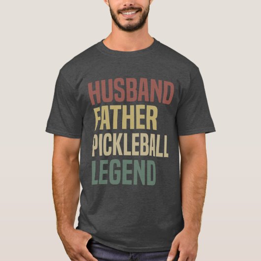 Echtgenoot Pap Pickleball Legend | Retro Picklebal T-shirt (Voorkant)