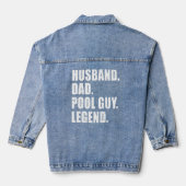 Echtgenoot Pap Pool Guy Legend Mannen 1 Denim Jacket (Achterkant)