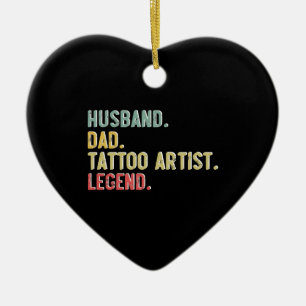 Echtgenoot Pap Tattoo Artist Legend Mannen Vintage Keramisch Ornament