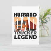 Echtgenoot Pap Trucker Legende Voor Pap, Papa Gift Kaart (Staand voorkant)