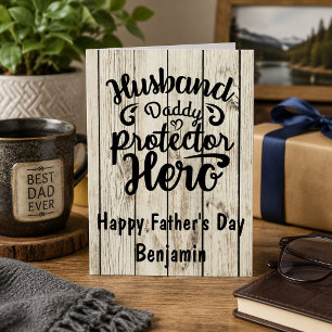 Echtgenoot Papa Beschermer Held Rustiek Hout Vader