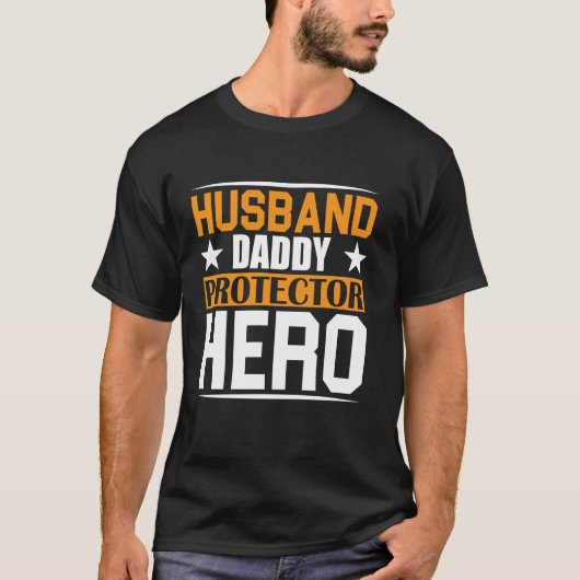 Echtgenoot Papa Beschermer Held T-shirt (Voorkant)