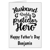 Echtgenoot. Papa. Beschermer. Held. Vaderdag (Voorkant)