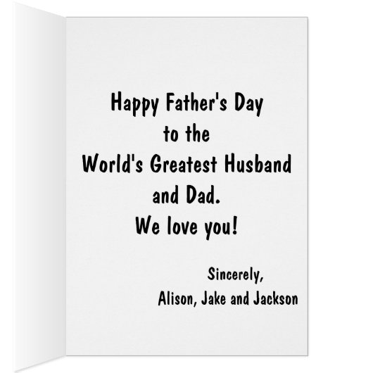 Echtgenoot. Papa. Beschermer. Held. Vaderdag (Binnen (Rechts))