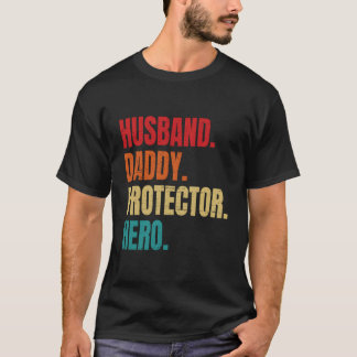 Echtgenoot Papa Beschermer Held Vaderdag Echtgenoo T-shirt