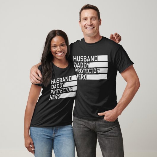 Echtgenoot Papa Beschermer Held, Vaderdag T-shirt (Unisex)