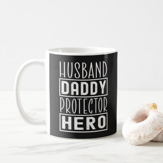 Echtgenoot Papa Beschermer Held Veteraan Vader Koffiemok (Met donut)