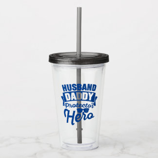 Echtgenoot. Papa. Beschermer. Hero. Acryl Drinkbeker