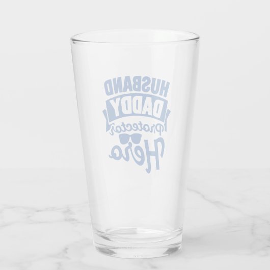 Echtgenoot. Papa. Beschermer. Hero. Glas (Achterkant)