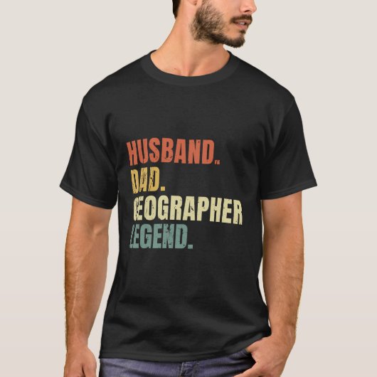 Echtgenoot Papa Geograaf Legend Funny  Vader T-shirt (Voorkant)