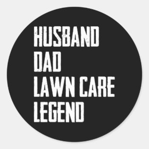 Echtgenoot Papa Grasverzorging Legende Grasmaaien Ronde Sticker