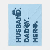 Echtgenoot. Papa. Hero. Retro grafisch Fleece Deken (Voorkant)