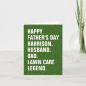 Echtgenoot Papa-Naam Lawn Care Legend Fun Vaders D Kaart (Voorkant)