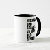 Echtgenoot Papa Opa 70 Jaar Oude Grappig Mok (Voorkant rechts)