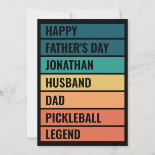 Echtgenoot Papa Pickleball Legende Retro Vaderdag Feestdagenkaart
