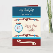 Echtgenoot Ruby 40th anniversary blauw Kaart (Voorkant)