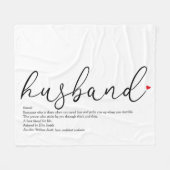 Echtgenoot Script Rode Liefdeshart Definitie Fleece Deken (Voorkant (Horizontaal))