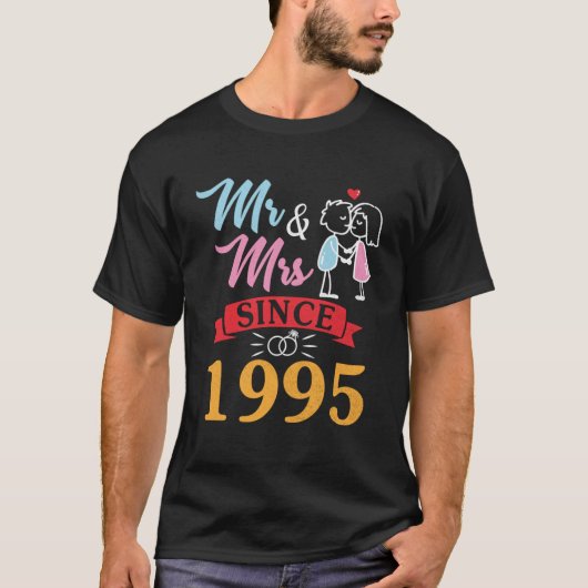 Echtgenoot sinds 1995 echtgenote t-shirt (Voorkant)