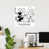 Echtgenoot slaapt om Energie te besparen Poster (Thuiskantoor)