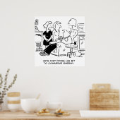 Echtgenoot slaapt om Energie te besparen Poster (Keuken)