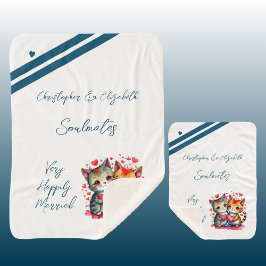 Echtgenoot soulmates schattig katten jubileum cade sherpa deken