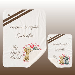 Echtgenoot soulmates schattige honden jubileum cad sherpa deken