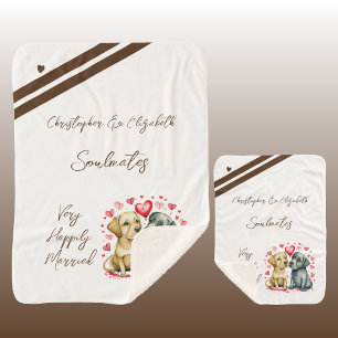 Echtgenoot soulmates schattige honden jubileum cad sherpa deken