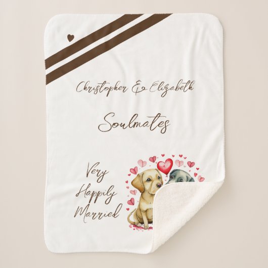 Echtgenoot soulmates schattige honden jubileum cad sherpa deken (Voorkant)