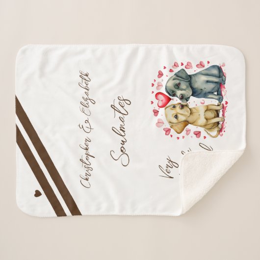 Echtgenoot soulmates schattige honden jubileum cad sherpa deken (Voorkant (horizontaal))