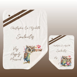 Echtgenoot soulmates schattige uilen jubileum cade sherpa deken