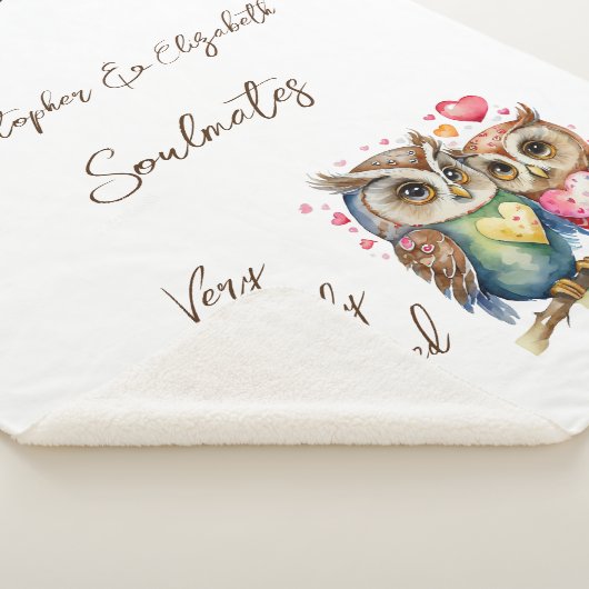 Echtgenoot soulmates schattige uilen jubileum cade sherpa deken (3/4)