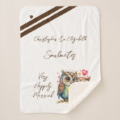 Echtgenoot soulmates schattige uilen jubileum cade sherpa deken (Voorkant)