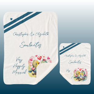 Echtgenoot soulmates schattige vogels jubileum cad sherpa deken