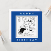 Echtgenoot staat op en gaat mee wanneer Pub Cartoo Kaart (Voorkant / Achterkant in situ)