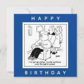 Echtgenoot staat op en gaat mee wanneer Pub Cartoo Kaart (Voorkant)