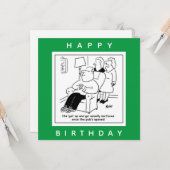 Echtgenoot staat op en gaat mee wanneer Pub Cartoo Kaart (Voorkant / Achterkant in situ)