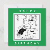 Echtgenoot staat op en gaat mee wanneer Pub Cartoo Kaart (Voorkant)