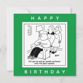 Echtgenoot staat op en gaat mee wanneer Pub Cartoo Kaart