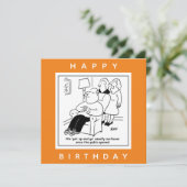 Echtgenoot staat op en gaat mee wanneer Pub Cartoo Kaart (Staand voorkant)