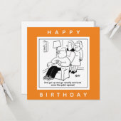 Echtgenoot staat op en gaat mee wanneer Pub Cartoo Kaart (Voorkant / Achterkant in situ)