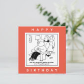 Echtgenoot staat op en gaat mee wanneer Pub Cartoo Kaart (Staand voorkant)