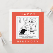 Echtgenoot staat op en gaat mee wanneer Pub Cartoo Kaart (Voorkant / Achterkant in situ)