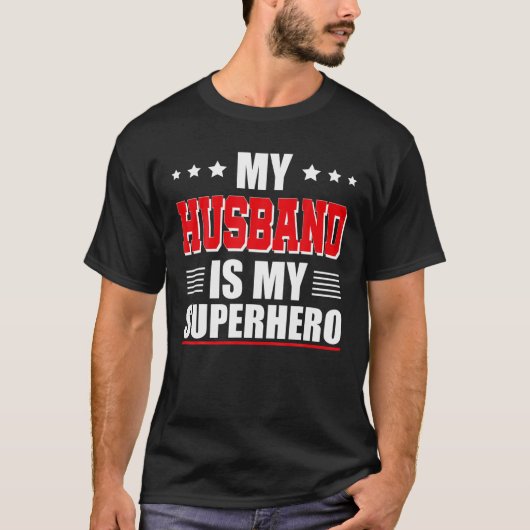 Echtgenoot Superheld Mijn man is mijn superheld vo T-shirt (Voorkant)