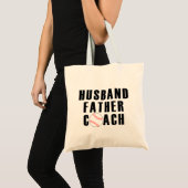 Echtgenoot Vader Coach Baseball Vader Citaat Tote Bag (Voorkant (product))