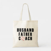 Echtgenoot Vader Coach Baseball Vader Citaat Tote Bag (Achterkant)
