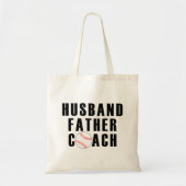 Echtgenoot Vader Coach Baseball Vader Citaat Tote Bag (Voorkant)