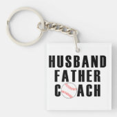 Echtgenoot Vader Coach Honkbal Vader Citaat Sleutelhanger (Voorkant)